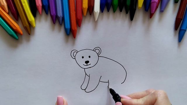 Как легко нарисовать белого маленького медведя ребенку смотреть онлайн