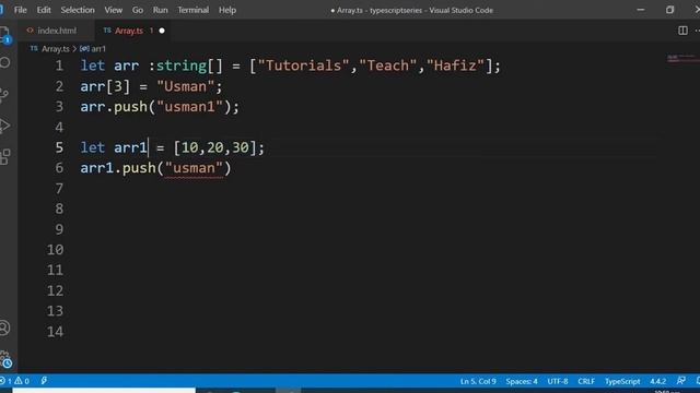 #7, Array Type in TypeScript смотреть онлайн