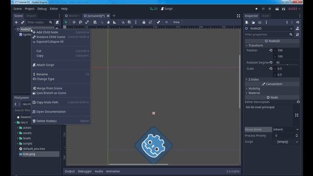 02 Curso Básico de Godot - Inspetor e Node 2D смотреть онлайн