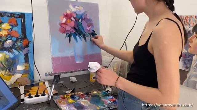 Художник Фания Сахарова Букет маслом 1 смотреть онлайн