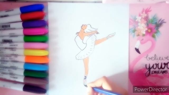 Как нарисовать балерину/How to draw a ballet dancer смотреть онлайн