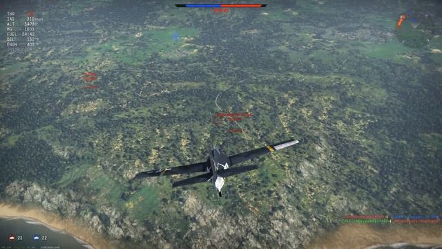 War Thunder - F4F-3 Wildcat "A Buffet Of Spitfires" смотреть онлайн
