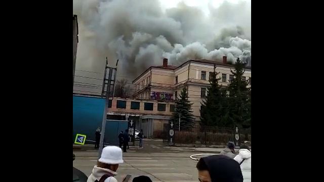 пожар в бывшем училище связи в Рязани 1 апреля 2022 смотреть онлайн