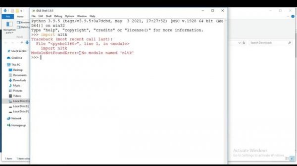 How To Install NLTK In Python 3.9 (Windows 10)