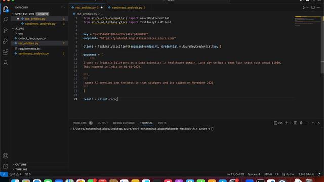 Azure Text Analytics Tutorial - Named Entity Recognition смотреть онлайн