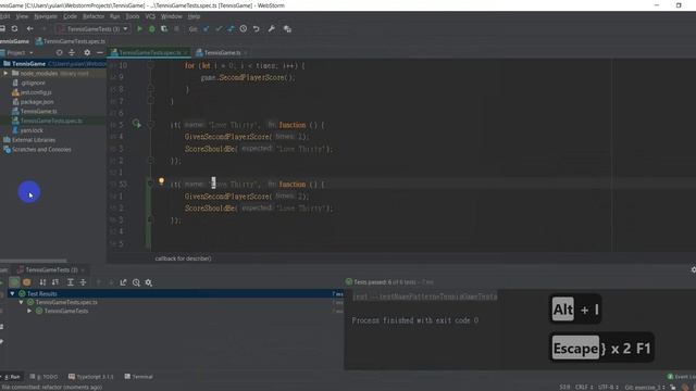 Tennis Kata with WebStorm and ideavim(Typescript) #4 смотреть онлайн