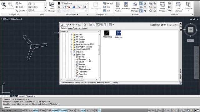 AutoCAD 2012 urdu tutorial - pt14 Exchanging blocks, dimstyles using Design Center смотреть онлайн