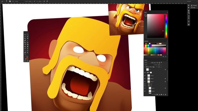 РИСУЕМ ИКОНКУ CLASH OF CLANS | SPEEDPAINT | PHOTOSHOP [часть 1] смотреть онлайн