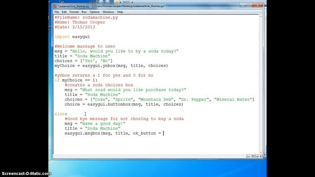 Python Soda Machine - Part 1 смотреть онлайн