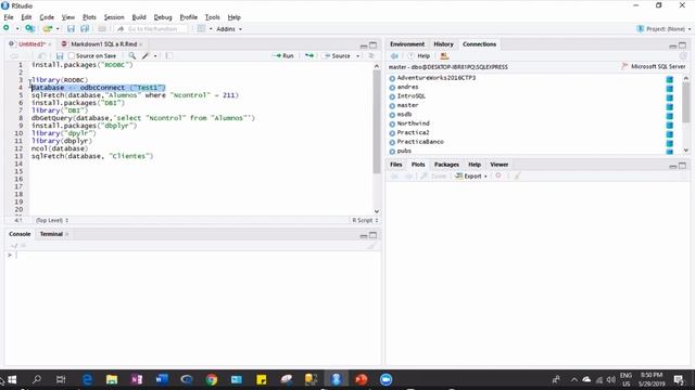 Conexión SQL a R смотреть онлайн