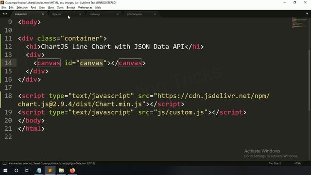 Chart.js Line Chart With JSON Data API Using JavaScript смотреть онлайн