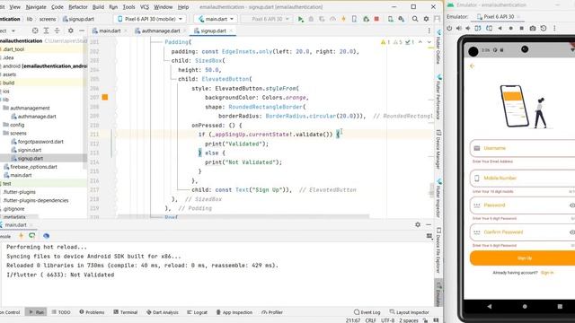 Email Authentication with Flutter Firebase in Tamil | Part -6 | Email & Password Authentication .. смотреть онлайн