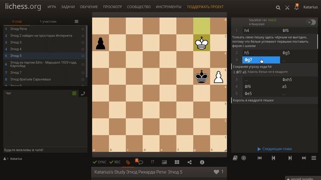 Этюд Рихарда Рети с вариациями. Как выиграть в шахматы, если в эндшпиле король стоит позади пешки смотреть онлайн
