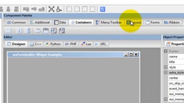 wxFormBuilder 1 - Create Frame