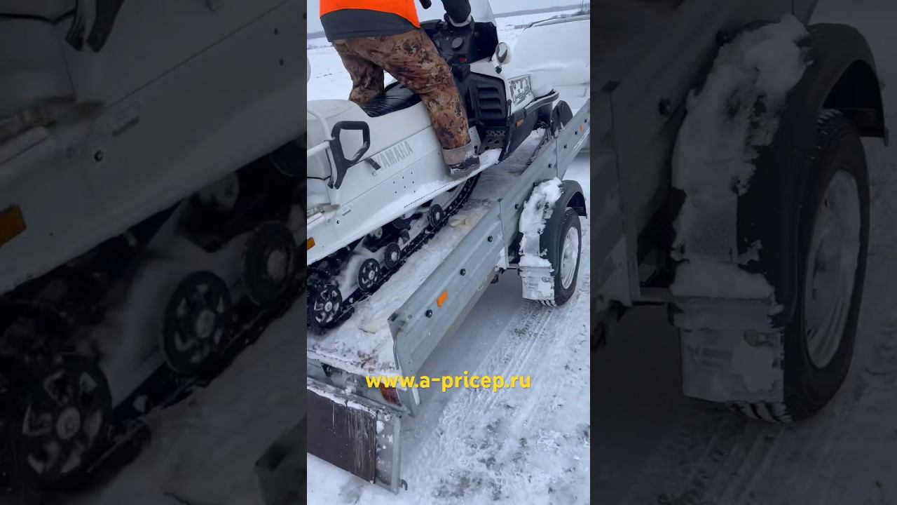 Погрузка снегохода за 5сек!!! В прицеп МЗСА 817705. Купить прицеп для снегохода УФА Казань Н Челны смотреть онлайн