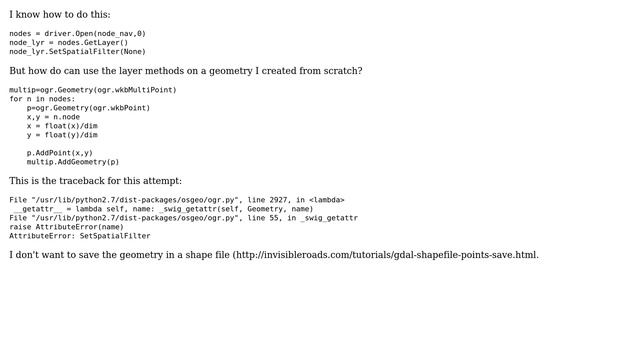 GIS: How to make a virtual layer from ogr geometry? смотреть онлайн