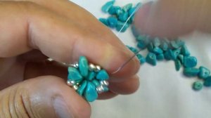 МК плотный жгут из каменной крошки и бисера и колечко из кожи