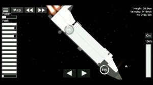 Space shuttle in spaceflight simulator