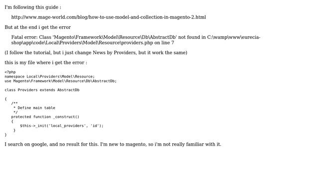 Magento: Error class AbstractDb not found смотреть онлайн