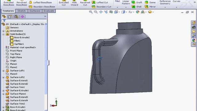 90 SOLIDWORKS Surface Design ( Combine ) смотреть онлайн