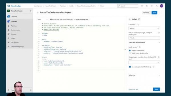 Azure DevOps pipeline: Create a .NET build pipeline (CI/CD YAML tutorial)