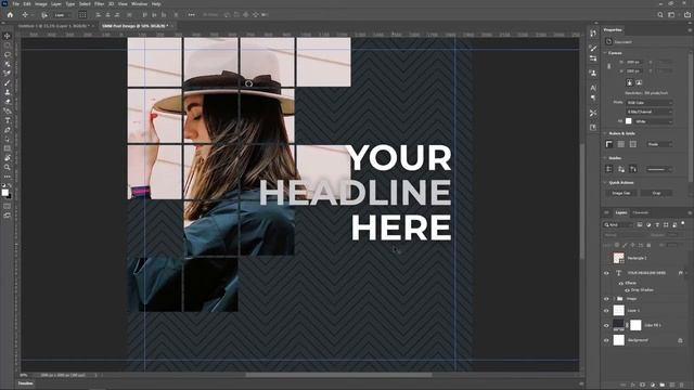 YOUR HEADLINE HERE | Social Media Design in Photoshop | Tutorial | Photoshop darslari смотреть онлайн