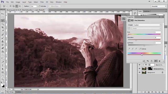 Уроки фотошоп. Обработка фото. Цвет волос. Урок 7 смотреть онлайн