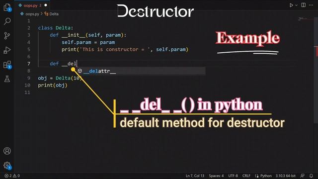 Destructor in Python Part - 1 | Python Oops Tutorial Series смотреть онлайн