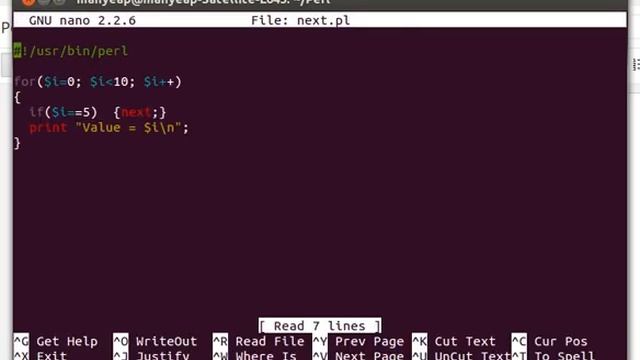 Perl Next Statement Example смотреть онлайн