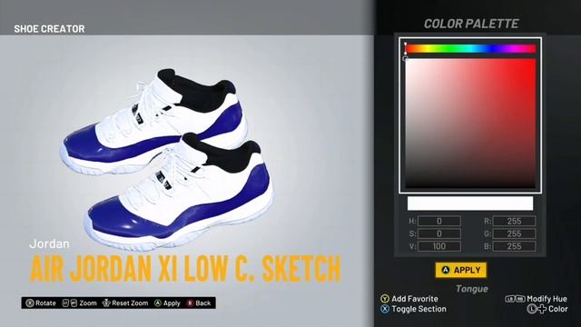 NBA 2K21 Shoe Creator - Air Jordan 11 Low “Concord Sketch” смотреть онлайн