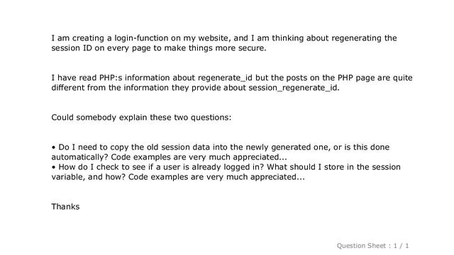 HTML : PHP "Session_regenerate_id" and Authentication of users смотреть онлайн
