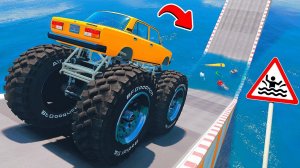 СМОЖЕТ ЛИ ГИГАНТСКАЯ СЕМЕРКА ВАЗ 2107 ПРОЕХАТЬ БОЛЬШУЮ ЛУЖУ В ГТА 5 МОДЫ - ЭКСПЕРИМЕНТЫ в GTA 5 MODS