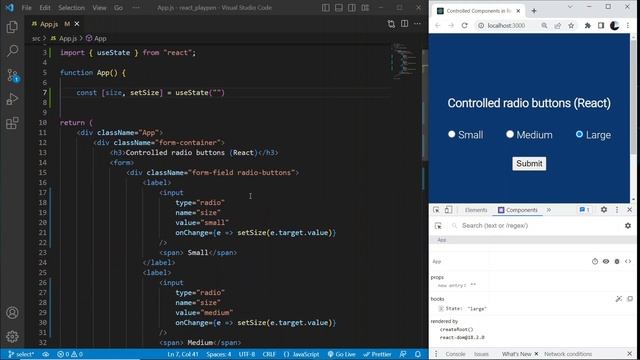 Converting radio buttons into controlled components in React смотреть онлайн