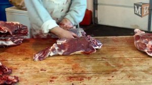 Обвалка мяса с использованием обвалочного крюка Giesser (6616)