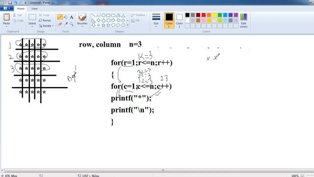 Square Star pattern printing in c | Printing Pattern in C | C programming tutorials смотреть онлайн