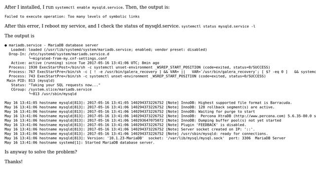 fail to enable mysqld service but after reboot the service is running on centos 7 смотреть онлайн