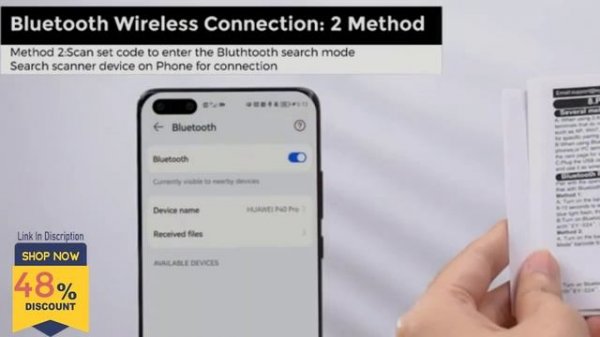Eyoyo EY 024 Phone Back Clip Bluetooth Scanner Portable Barcode Reader Data Matrix Code