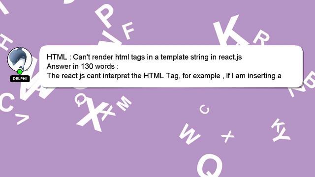 HTML : Can't render html tags in a template string in react.js смотреть онлайн