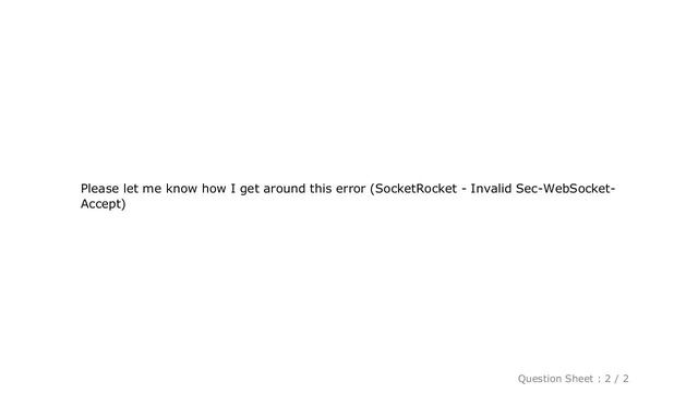 iOS : SocketRocket - Invalid Sec-WebSocket-Accept смотреть онлайн