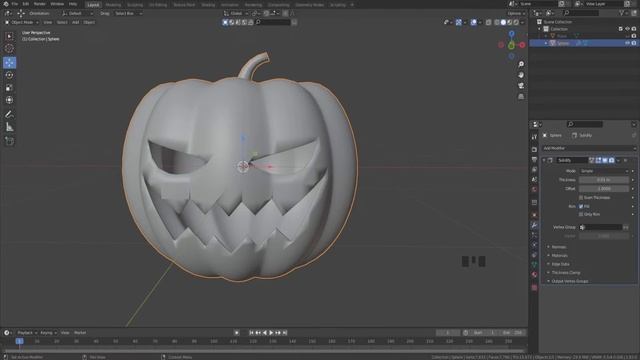 Halloween Pumpkin Modeling in Blender 2.93 смотреть онлайн