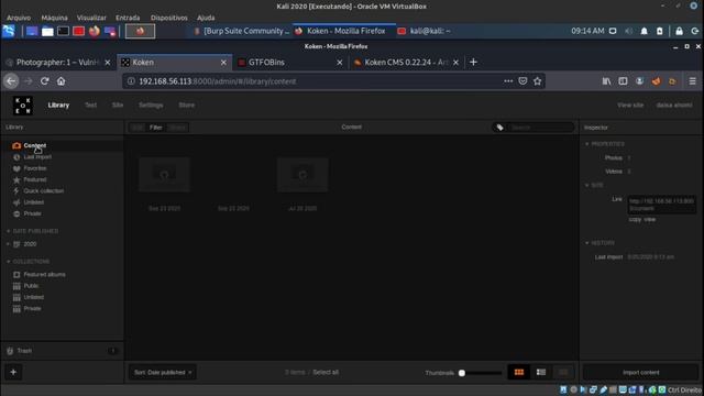 Feat V1N1V131R4 | Koken CMS 0.22.24 | Bypass Upload JPG | #Desafio02 Beco do XPL #VM25 Photographer смотреть онлайн