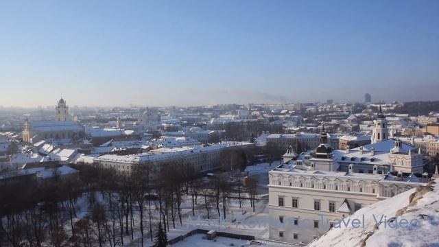 Панорамный вид зимнего Вильнюса - Panoramic view of winter Vilnius смотреть онлайн