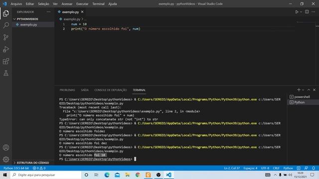 Python do zero - vídeo 5 - print: usando separadores, .format(), f"", %s, {} смотреть онлайн