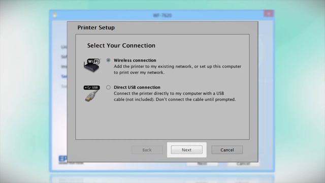 Epson WorkForce WF-7610 & WF-7620 | Wireless Setup Using a Temporary USB Connection смотреть онлайн