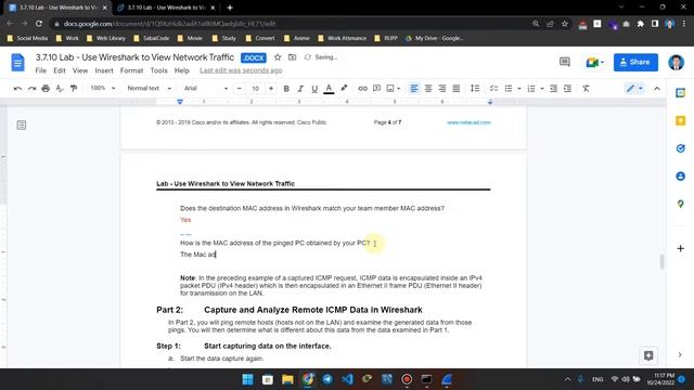 3.7.10 Lab - Use Wireshark To View Network Traffic