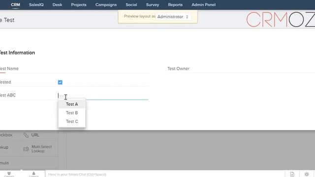 Zoho CRM как создать новый модуль. смотреть онлайн