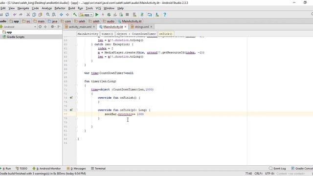 الدرس التاسع عشر android studio kotlin الدرس الثالث تصميم مشغل صوت(MediaPlayer) смотреть онлайн