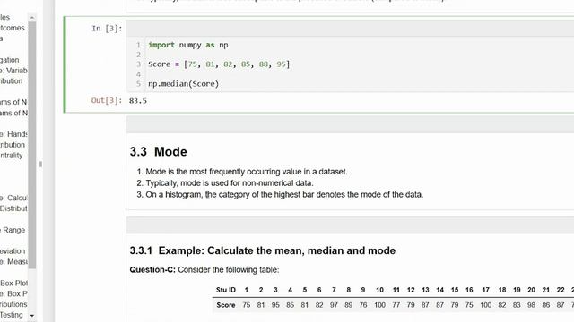 12- Chapter3 Measures of Centrality ( Mean, Median and Mode ) in Python حساب الوسط والوسيط والمنوال смотреть онлайн