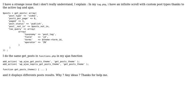 Wordpress: same get_posts function works diffrently in tag.php and functions.php (2 Solutions!!) смотреть онлайн