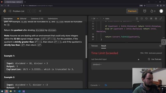 LeetCode in C# | 29. - Divide Two Integers смотреть онлайн